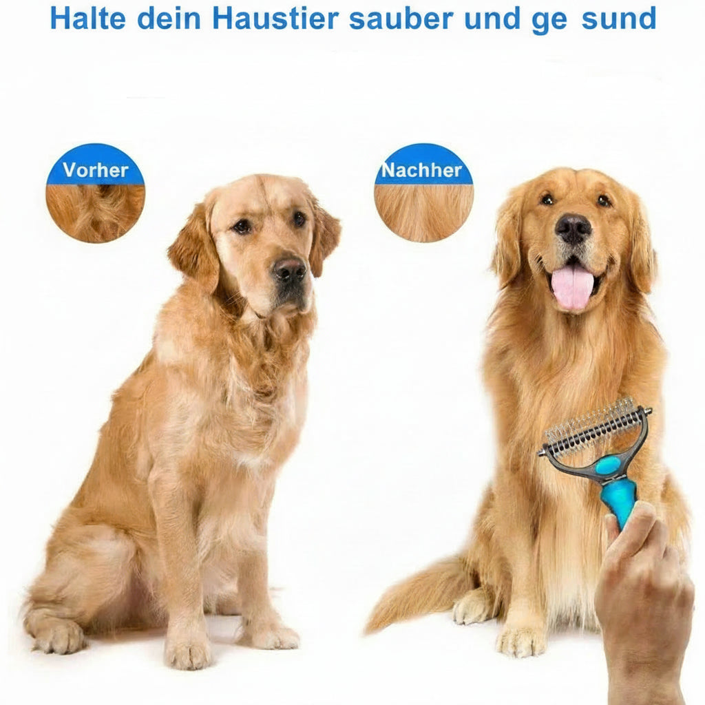 2-in-1 Fellpflege-Bürste für Hunde & Katzen – Entfilzen & Entwirren