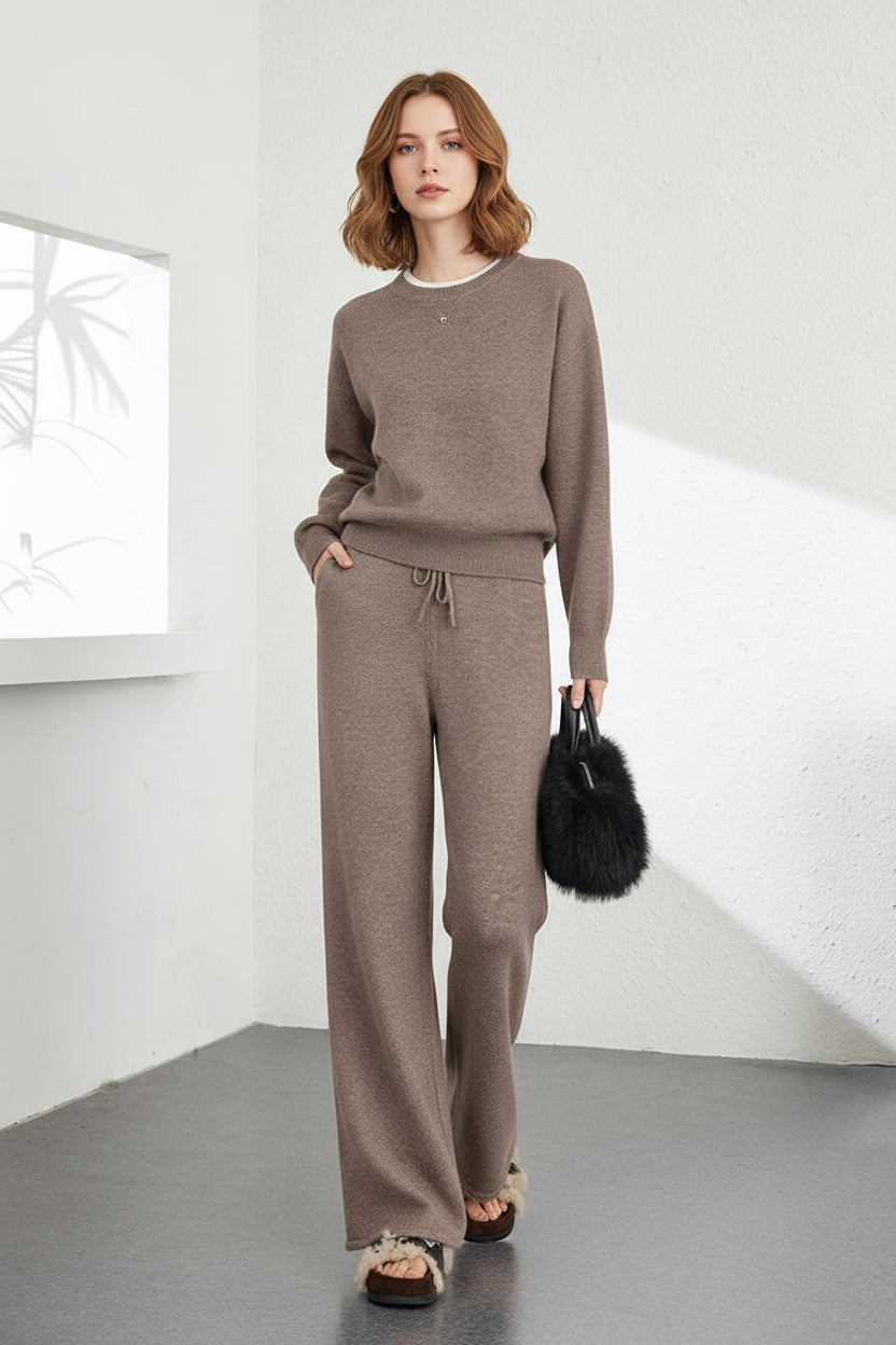 CHEVVAL Casual Strick-Set Damen · Women's Knitted Pant Set