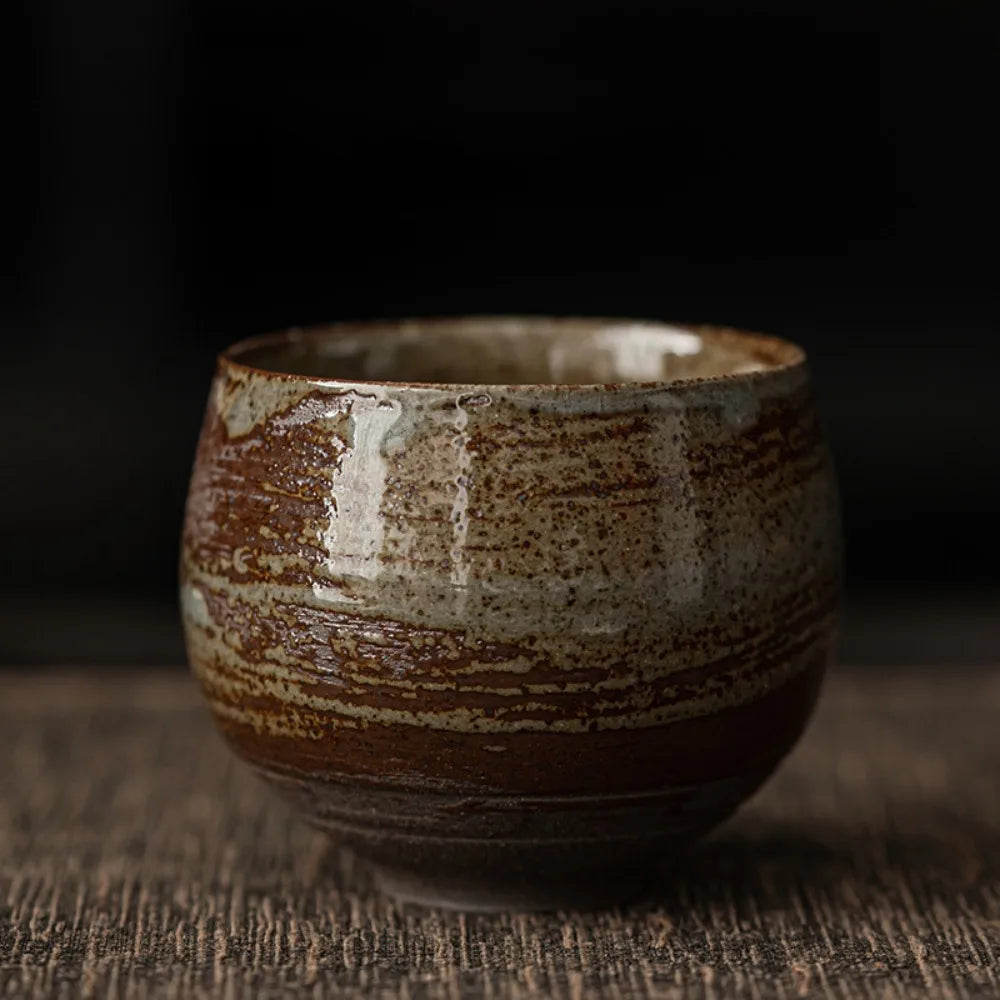 Handmade Japanese Stoneware Tea Cup – Kung Fu Retro Style