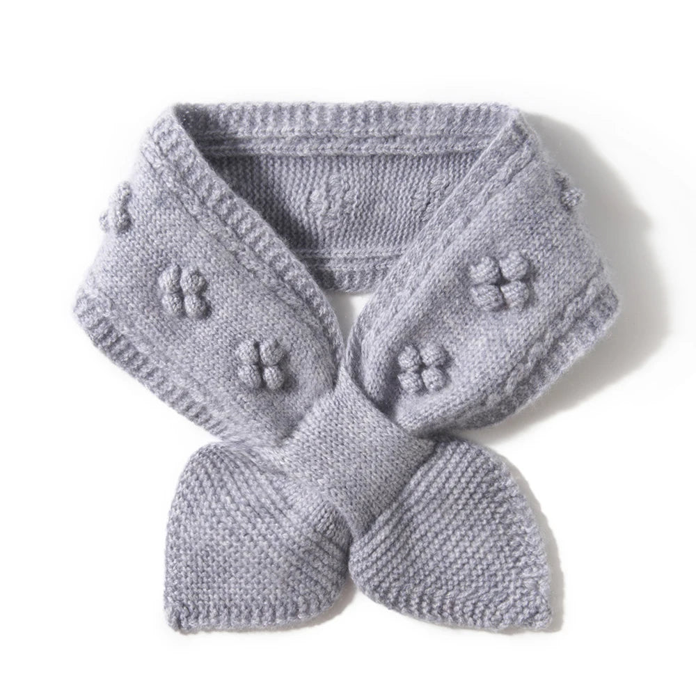Damen Mini-Schal – 100% Kaschmir, Schleife & Schlupfdesign, Halswärmer