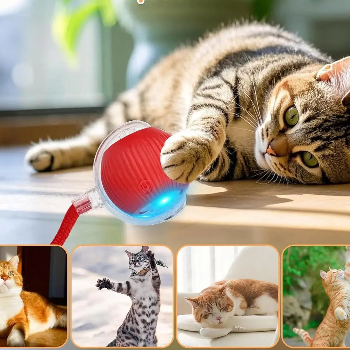 Interaktiver Katzenball mit Bewegungssensor – Automatisch & Aufladbar