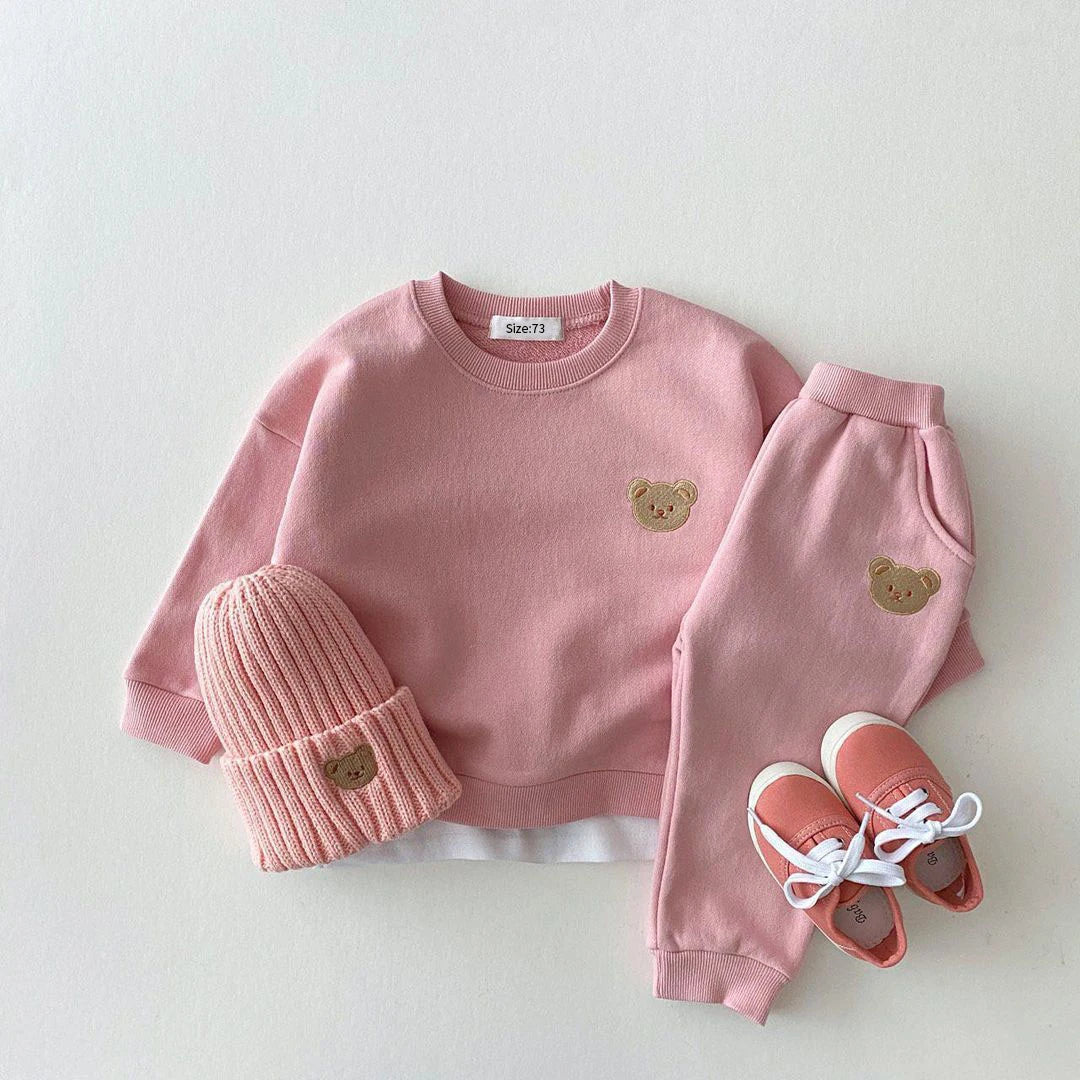 Baby & Kleinkind 2-teiliges Set – Bär-Sweatshirt & Hose, Herbst