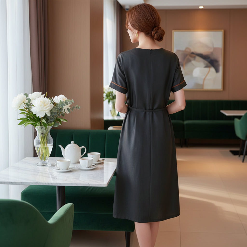 Silk Noir — 100% Mulberry Silk Midi Dress | Seidenkleid aus Maulbeerseide