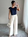 Silk Vest & Wide-Leg Pants Set — Elegantes Zweiteiler-Set