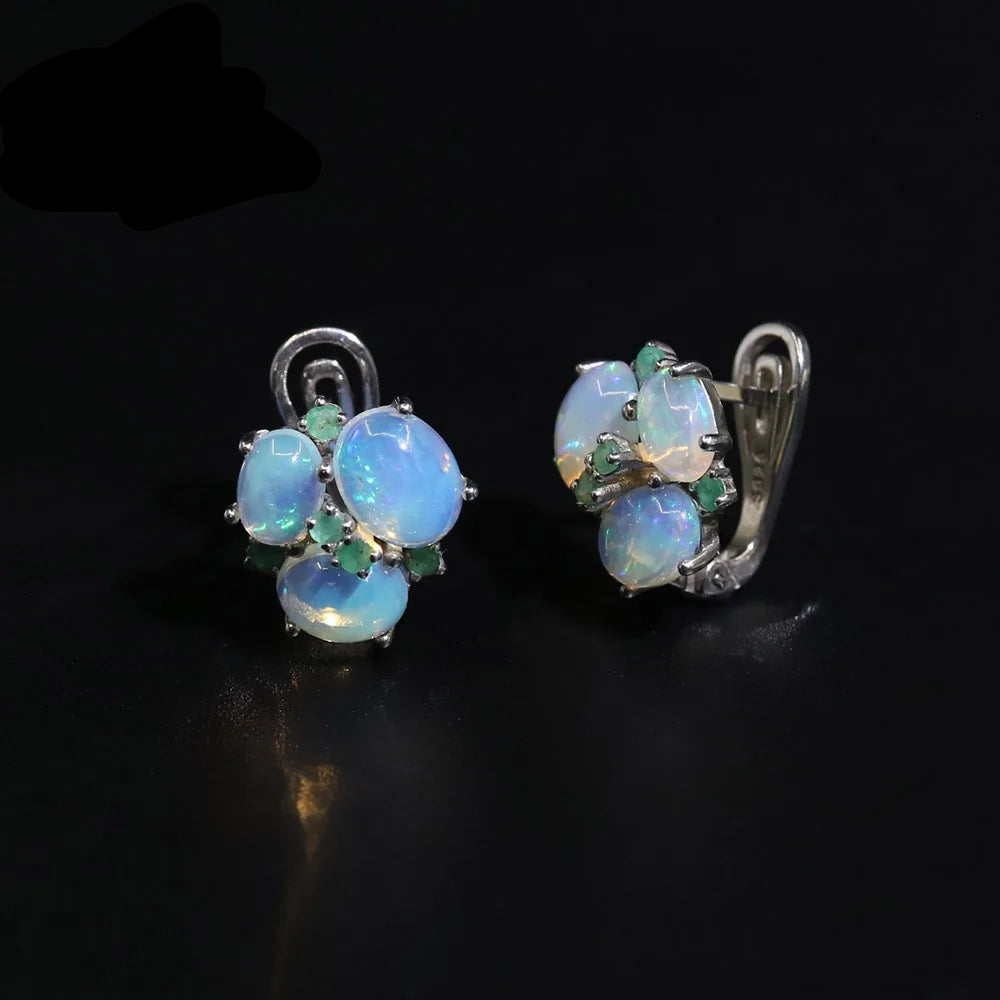 Opal & Smaragd Set · 925 Silber | Opal & Emerald Set · 925 Silver