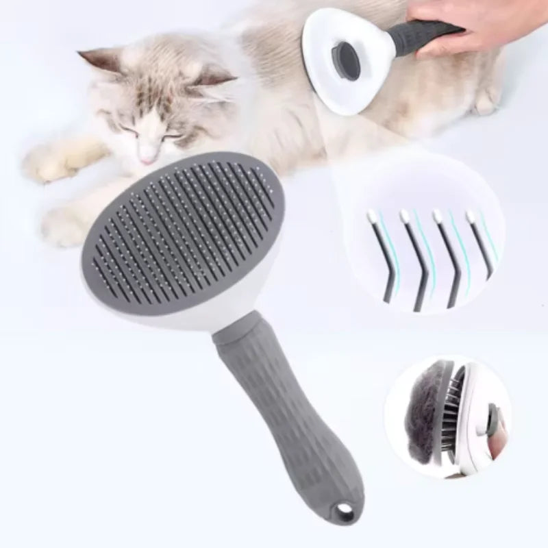 Fellbürste mit Massagefunktion für Hunde & Katzen – Selbstreinigend
