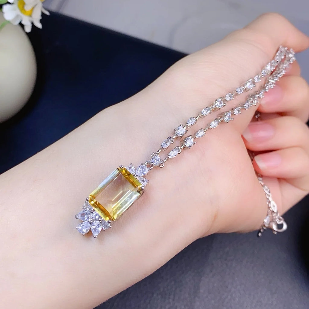 Citrin Edelstein Kette · 925 Silber | Citrine Gemstone Necklace · 925 Silver