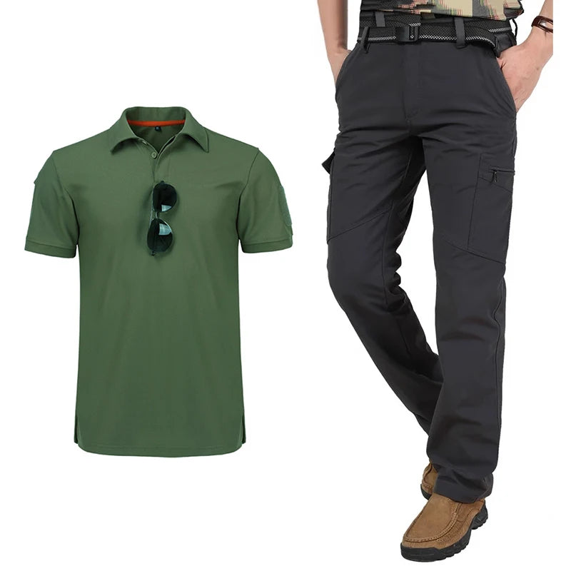 Herren Sommer Arbeitsset – Schnelltrocknend, Atmungsaktiv | Kurzarm-Shirt & Leichthose
