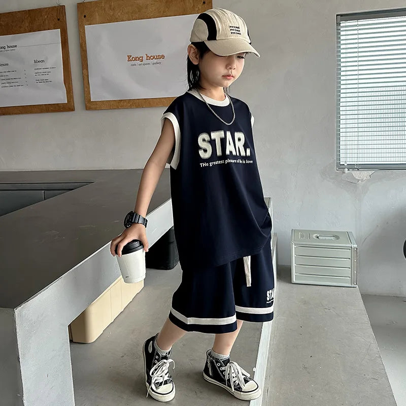 Jungen 2-teiliges Set – Basketball-Trikot & Shorts, Sommer