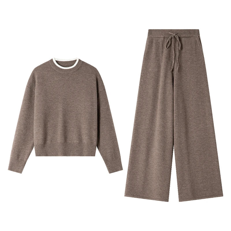 CHEVVAL Casual Strick-Set Damen · Women's Knitted Pant Set
