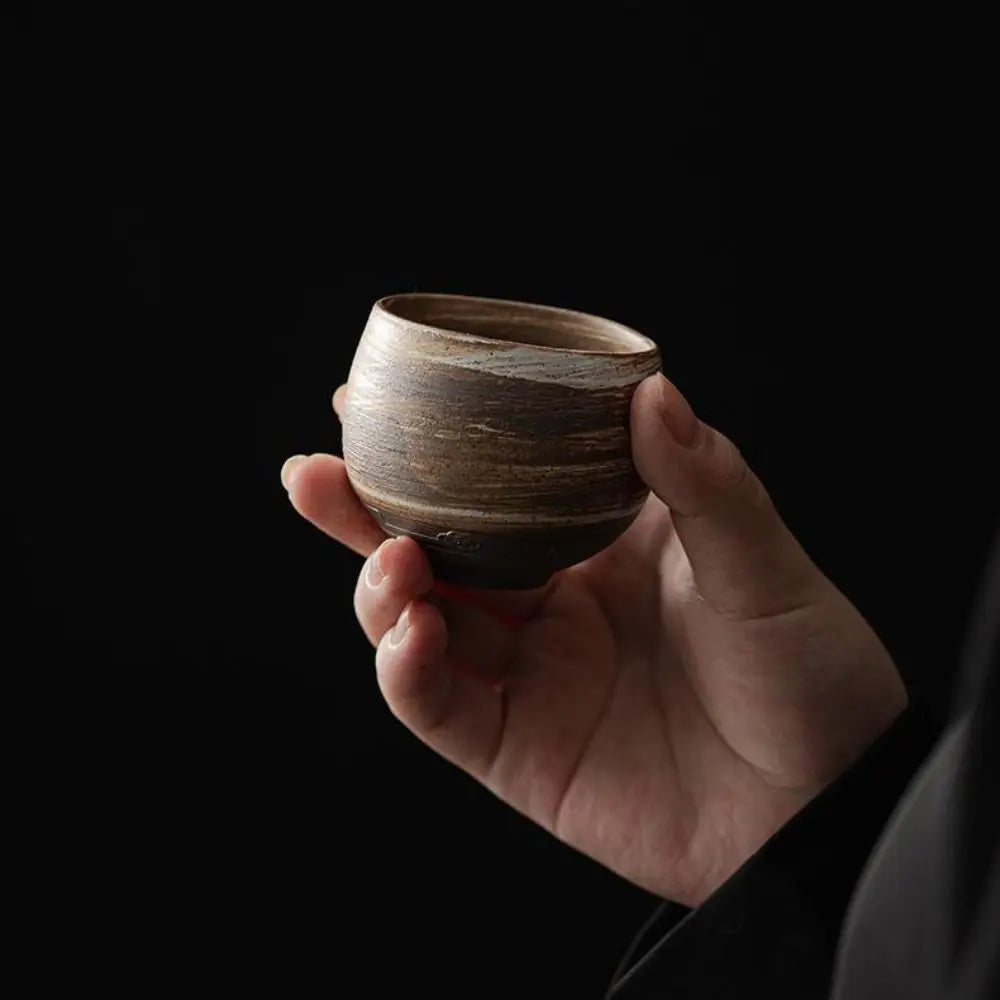 Handmade Japanese Stoneware Tea Cup – Kung Fu Retro Style