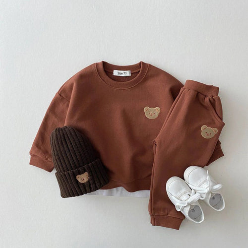 Baby & Kleinkind 2-teiliges Set – Bären-Sweatshirt & Hose, Herbst