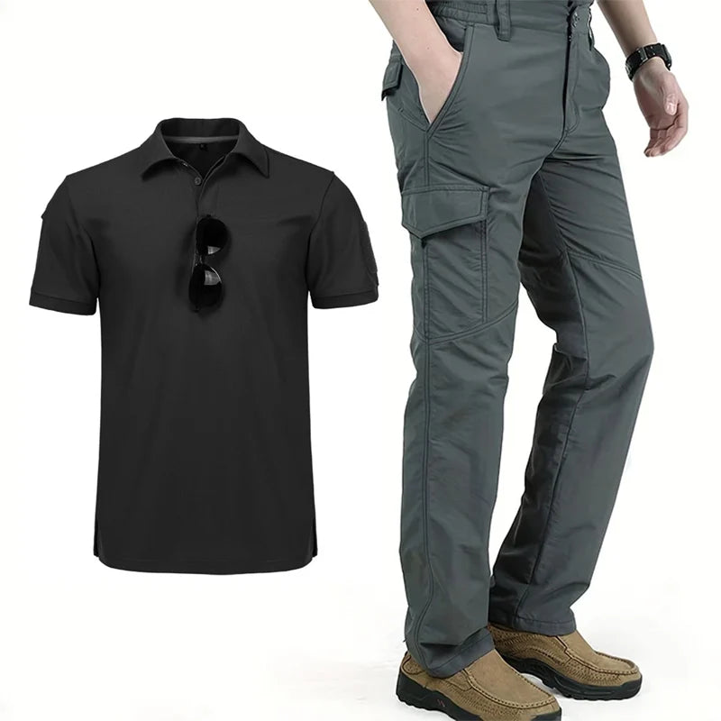 Herren Sommer Arbeitsset – Schnelltrocknend, Atmungsaktiv | Kurzarm-Shirt & Leichthose