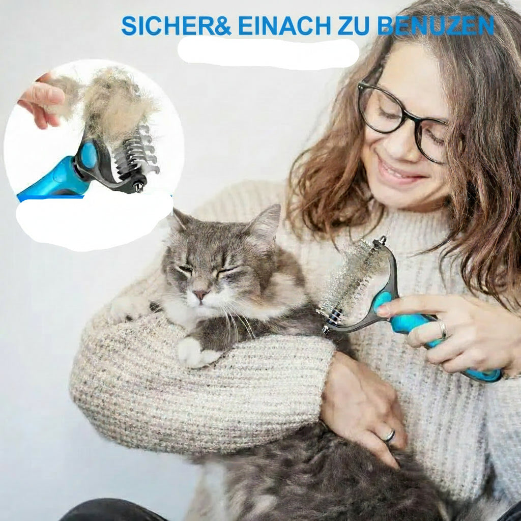 2-in-1 Fellpflege-Bürste für Hunde & Katzen – Entfilzen & Entwirren