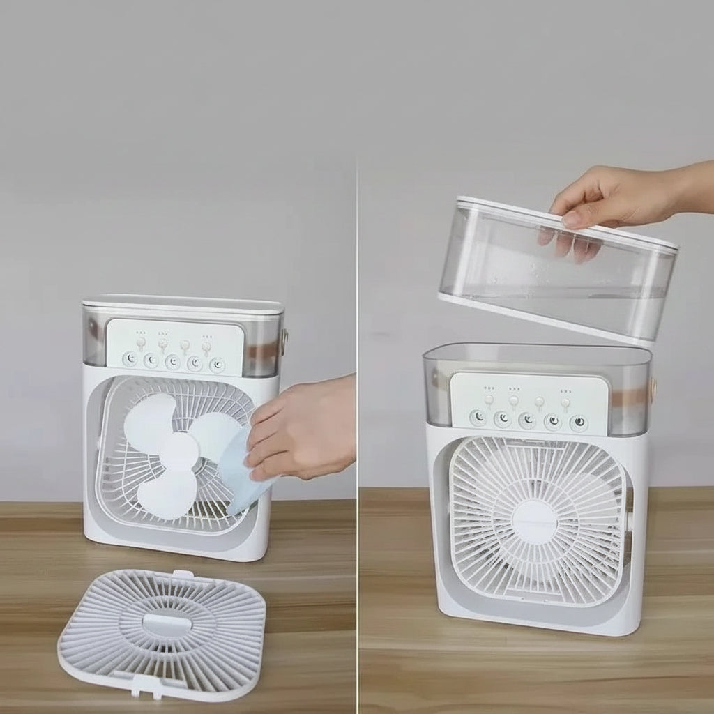 3-in-1 Mini Luftkühler mit LED | Portable Air Cooler Fan