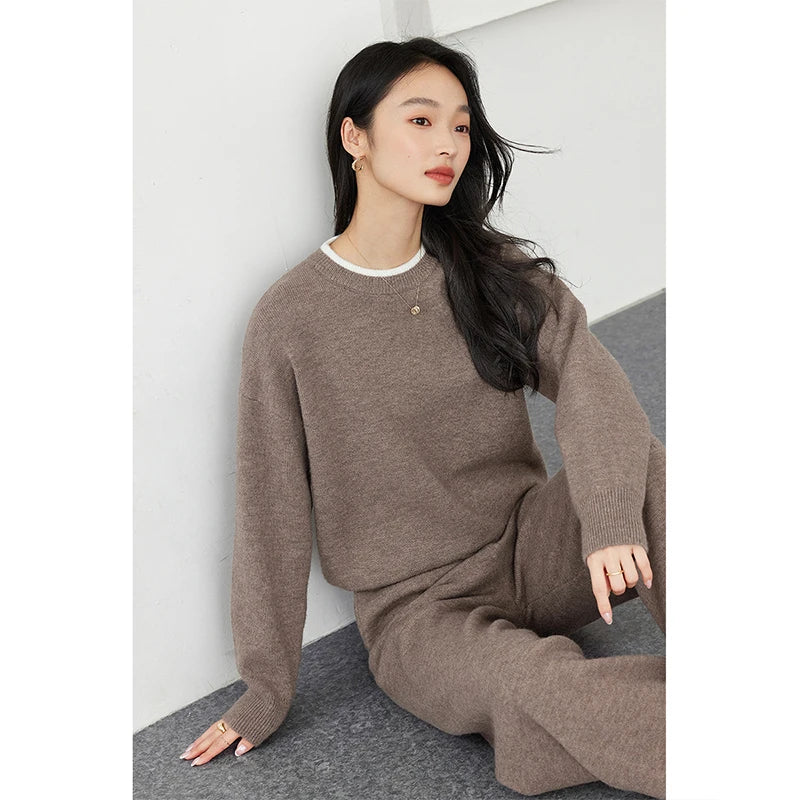 CHEVVAL Casual Strick-Set Damen · Women's Knitted Pant Set
