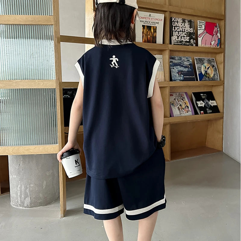 Jungen 2-teiliges Set – Basketball-Trikot & Shorts, Sommer