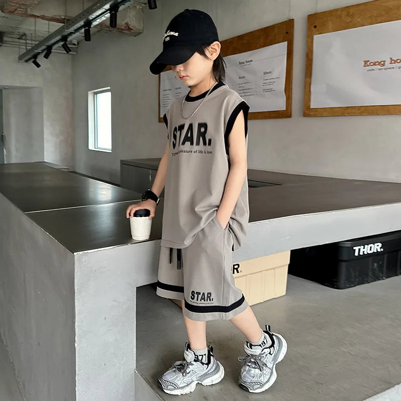 Jungen 2-teiliges Set – Basketball-Trikot & Shorts, Sommer