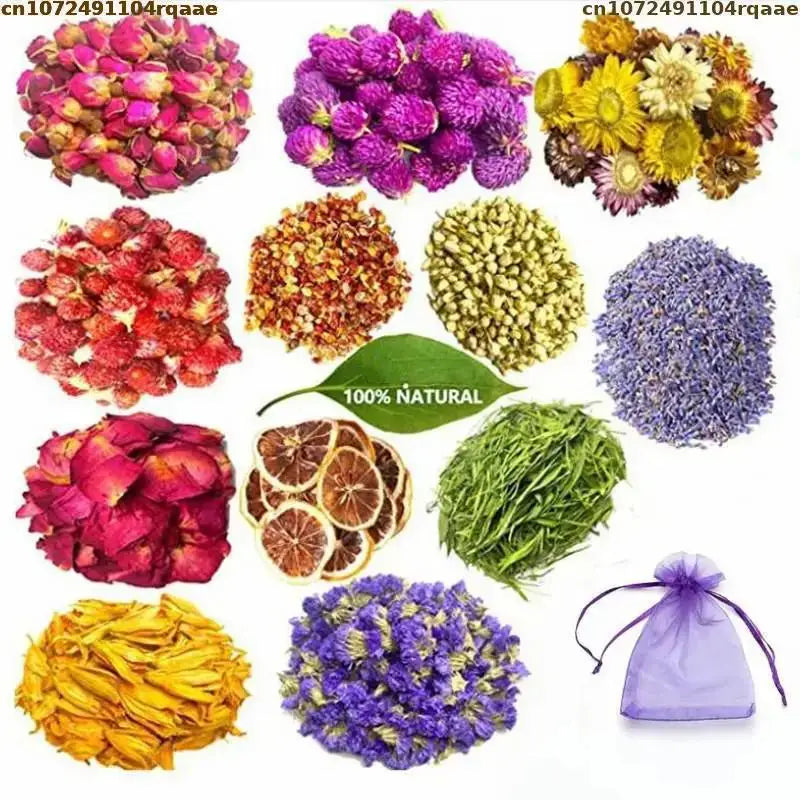 Getrocknete Blüten & Kräuter | Natural Dried Flowers – Rose, Jasmin, Chrysantheme & mehr