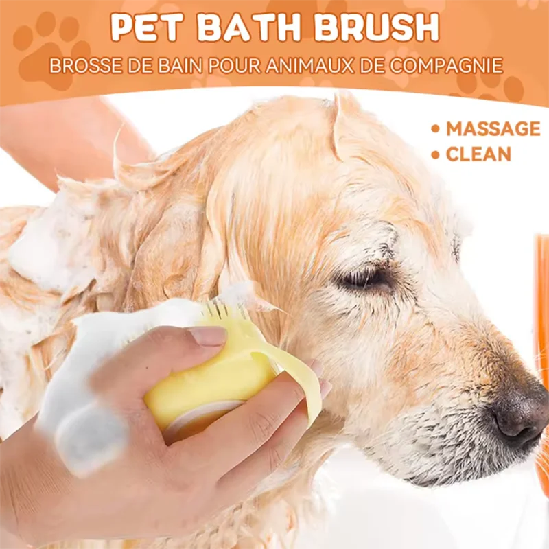 Silikon-Badebürste & Massagebürste für Hunde & Katzen – Multifunktional, Sanft
