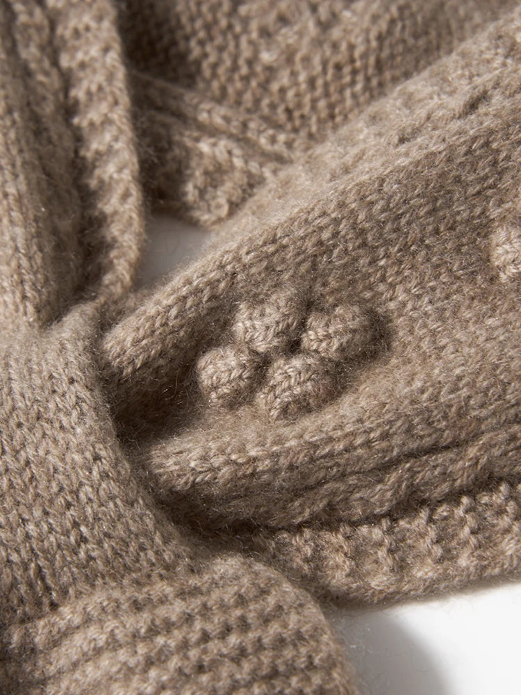 Damen Mini-Schal – 100% Kaschmir, Schleife & Schlupfdesign, Halswärmer