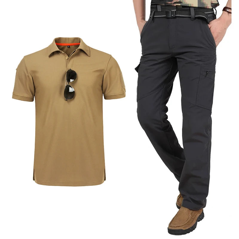 Herren Sommer Arbeitsset – Schnelltrocknend, Atmungsaktiv | Kurzarm-Shirt & Leichthose