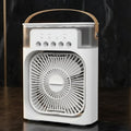 3-in-1 Mini Air Cooler – Ventilator, Luftbefeuchter & LED-Licht | Portable USB Fan