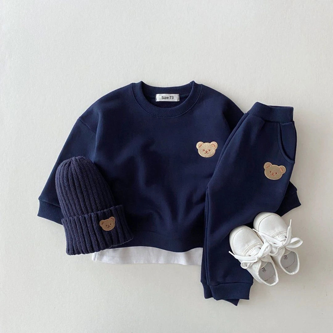 Baby & Kleinkind 2-teiliges Set – Bär-Sweatshirt & Hose, Herbst