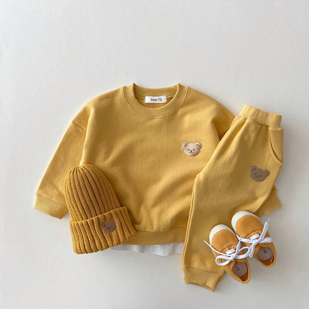 Baby & Kleinkind 2-teiliges Set – Bären-Sweatshirt & Hose, Herbst