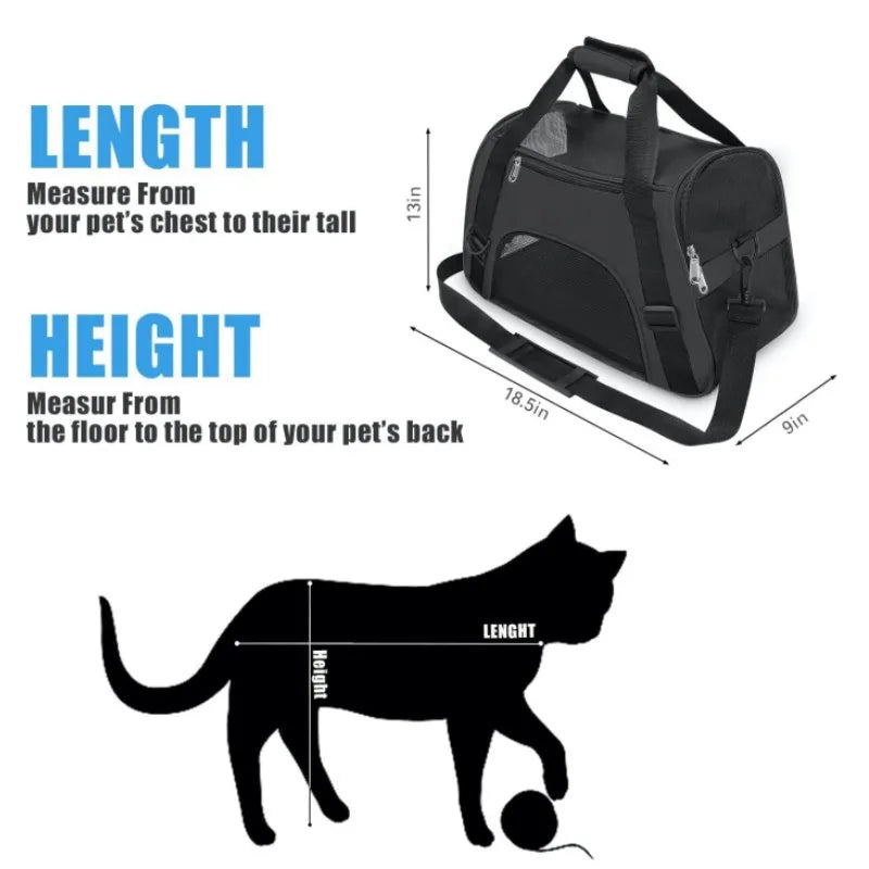 Transporttasche für Katzen & Kleine Hunde – Atmungsaktiv, Faltbar, S/M/L