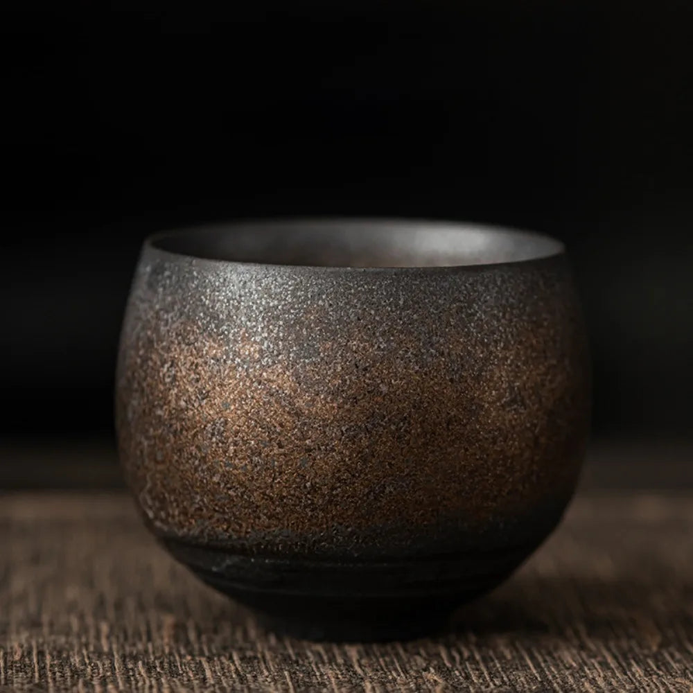 Handmade Japanese Stoneware Tea Cup – Kung Fu Retro Style