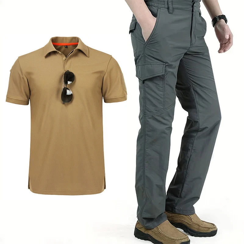 Herren Sommer Arbeitsset – Schnelltrocknend, Atmungsaktiv | Kurzarm-Shirt & Leichthose