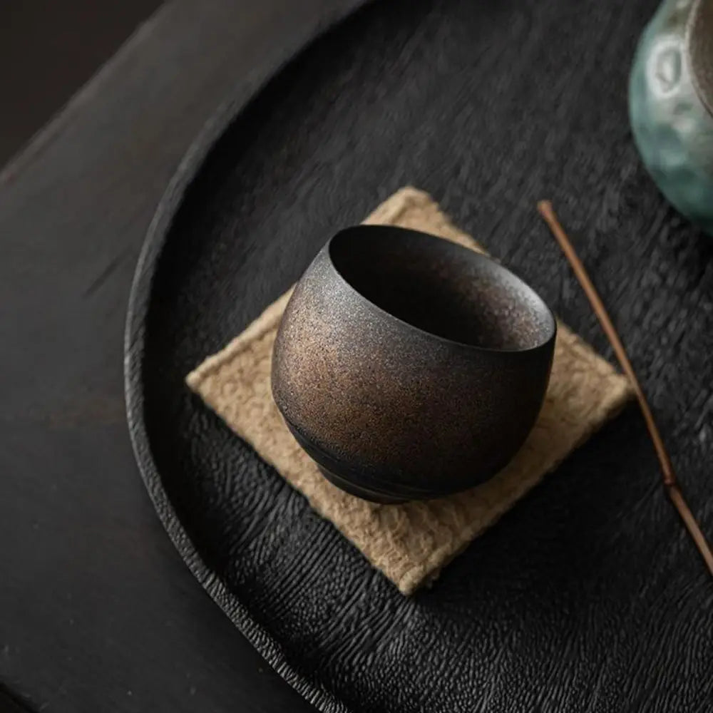Handmade Japanese Stoneware Tea Cup – Kung Fu Retro Style