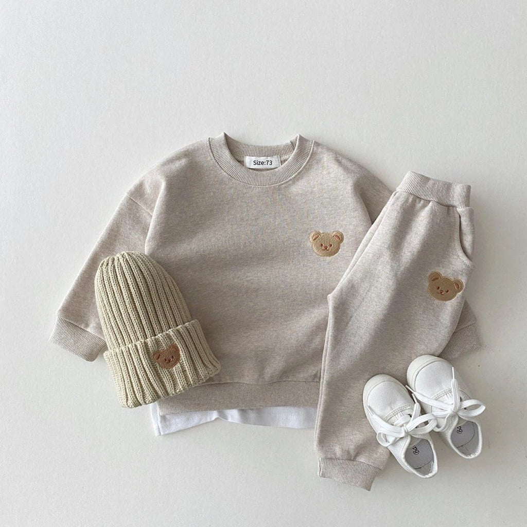 Baby & Kleinkind 2-teiliges Set – Bär-Sweatshirt & Hose, Herbst
