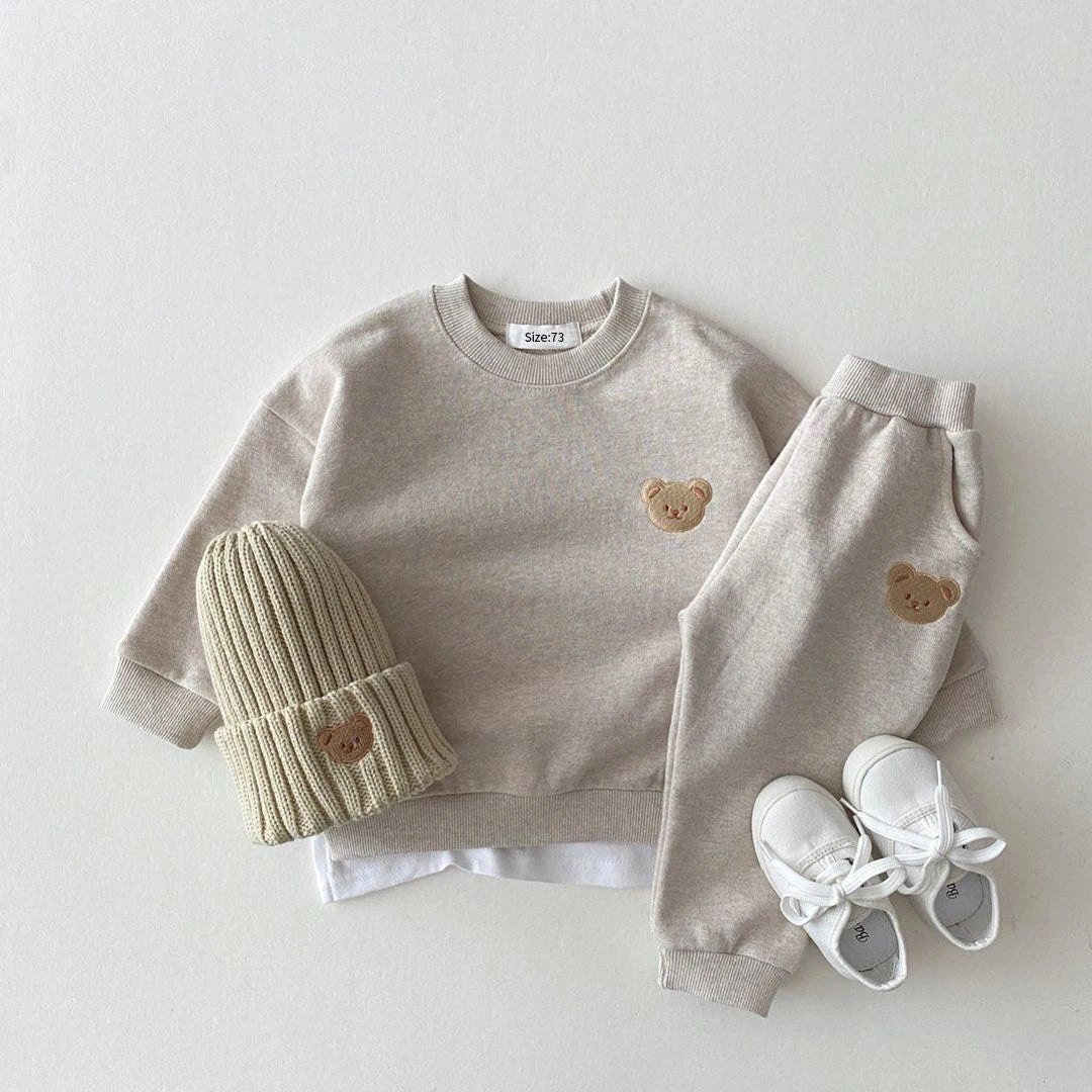 Baby & Kleinkind 2-teiliges Set – Bären-Sweatshirt & Hose, Herbst