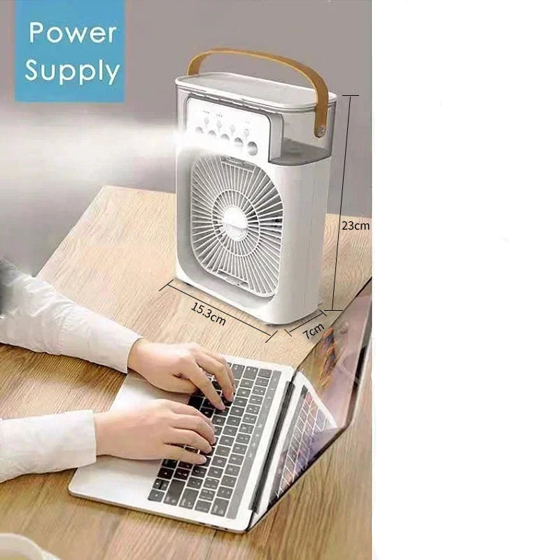 3-in-1 Mini Luftkühler mit LED | Portable Air Cooler Fan