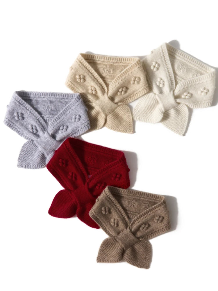 Damen Mini-Schal – 100% Kaschmir, Schleife & Schlupfdesign, Halswärmer