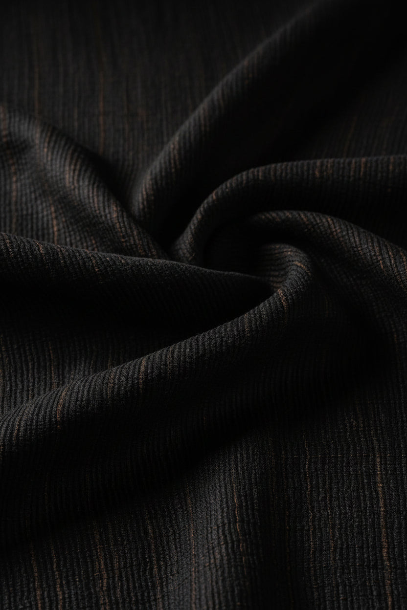 Damen Seidenkleid — 100% Maulbeerseide Gambiered Guangdong Gauze 香云纱 | Nadelstreifen | Nur 3 Exemplare