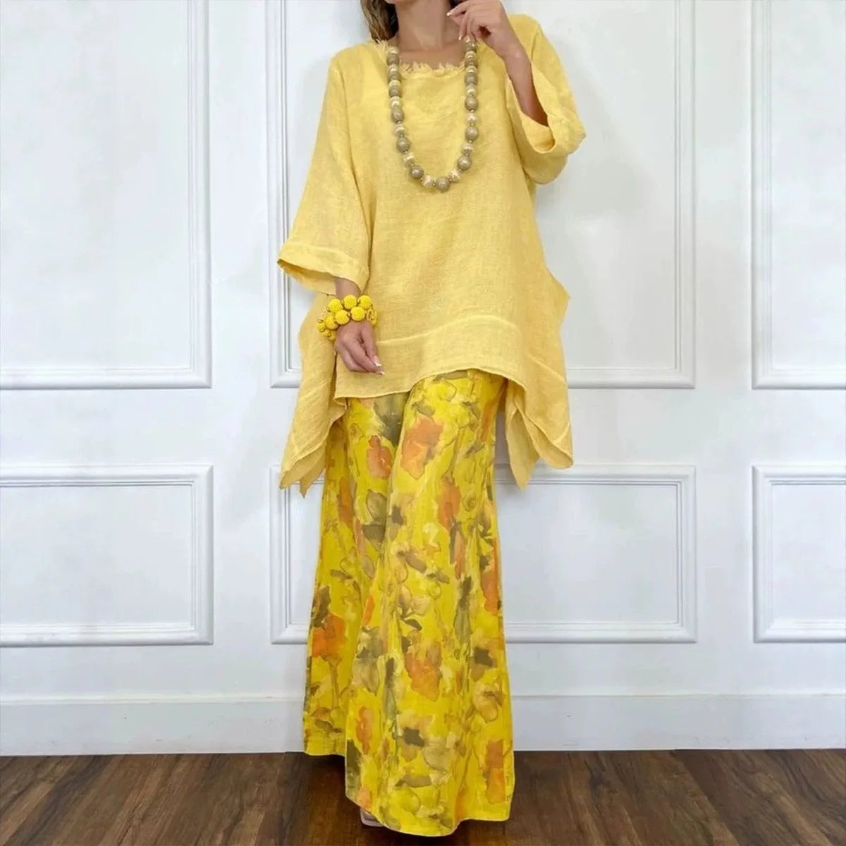 Asymmetrisches Sommer-Set · Loose Top & Wide-leg Pants | Asymmetric Summer Set · Loose Top & Wide-leg Pants
