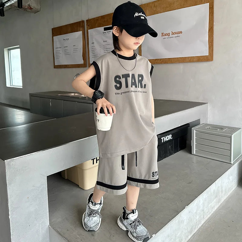 Jungen 2-teiliges Set – Basketball-Trikot & Shorts, Sommer