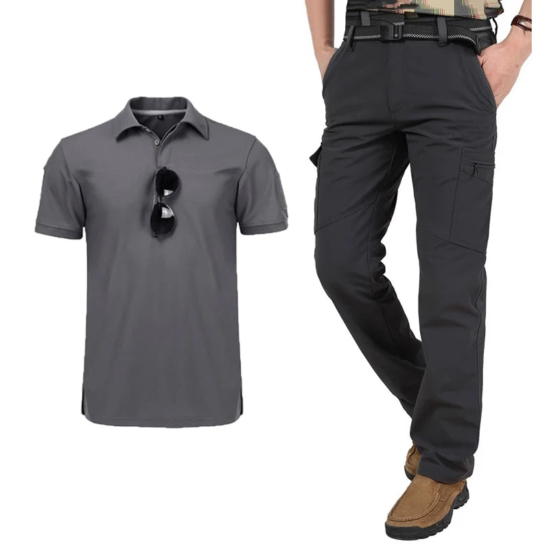 Herren Sommer Arbeitsset – Schnelltrocknend, Atmungsaktiv | Kurzarm-Shirt & Leichthose