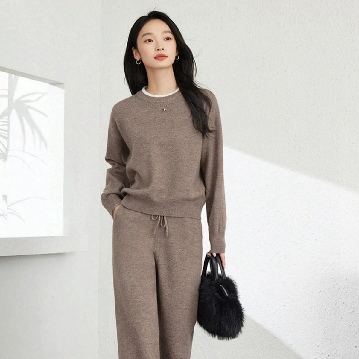 CHEVVAL Casual Strick-Set Damen · Women's Knitted Pant Set
