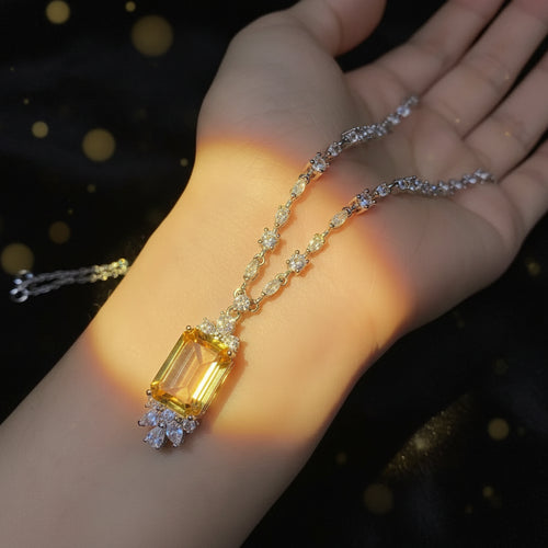 Citrin Edelstein Kette · 925 Silber | Citrine Gemstone Necklace · 925 Silver