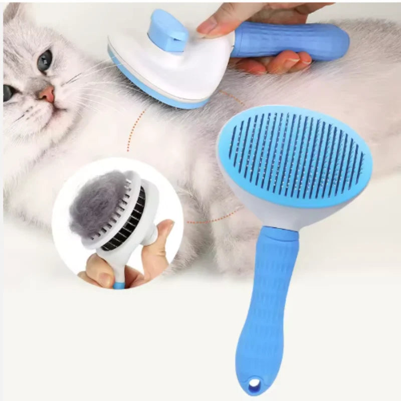 Fellbürste mit Massagefunktion für Hunde & Katzen – Selbstreinigend