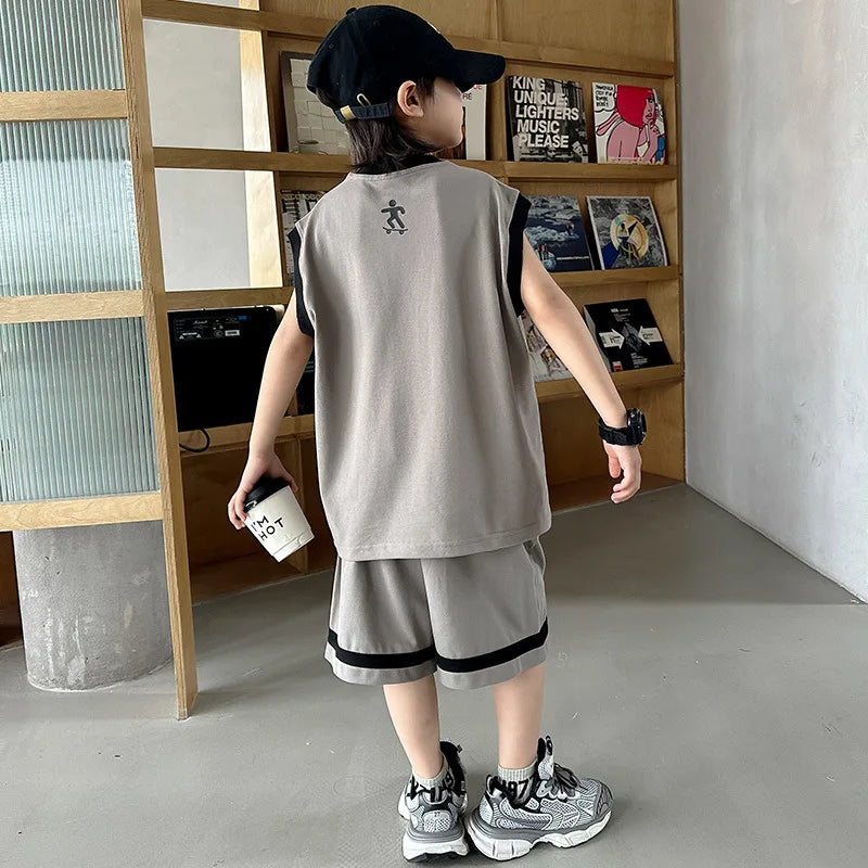 Jungen 2-teiliges Set – Basketball-Trikot & Shorts, Sommer