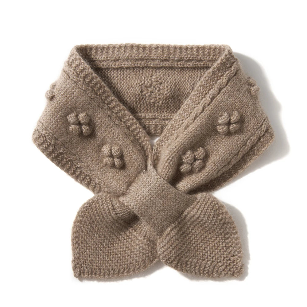 Damen Mini-Schal – 100% Kaschmir, Schleife & Schlupfdesign, Halswärmer