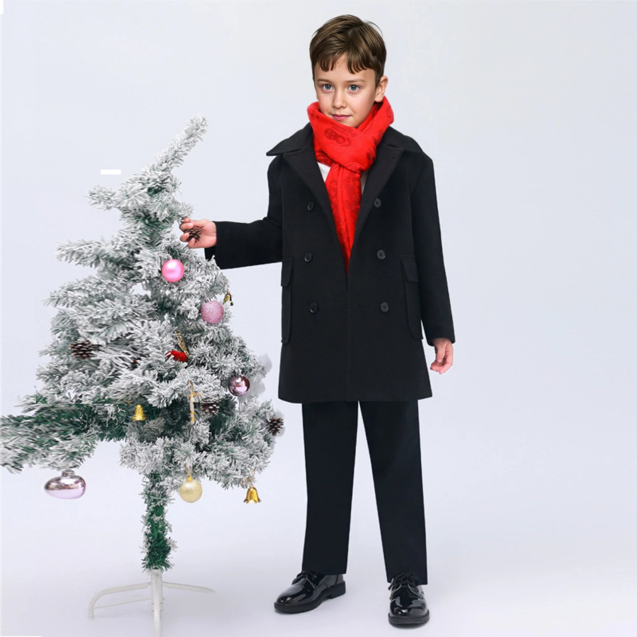 Kinder Wollmantel – Warm & Windabweisend, 3–15 Jahre