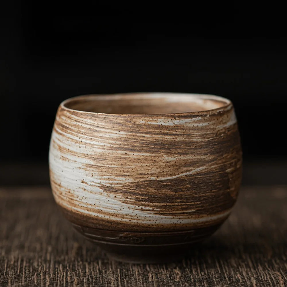 Handmade Japanese Stoneware Tea Cup – Kung Fu Retro Style