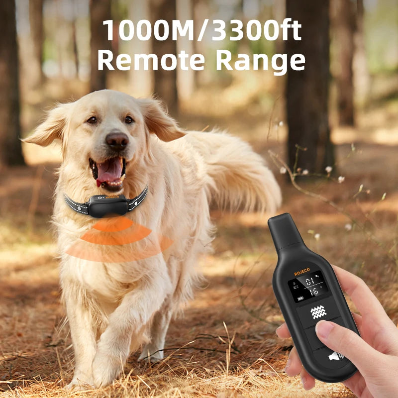 Hundetrainings-Halsband E-Collar – 1000m Reichweite, IPX7, 16 Stufen, Wiederaufladbar