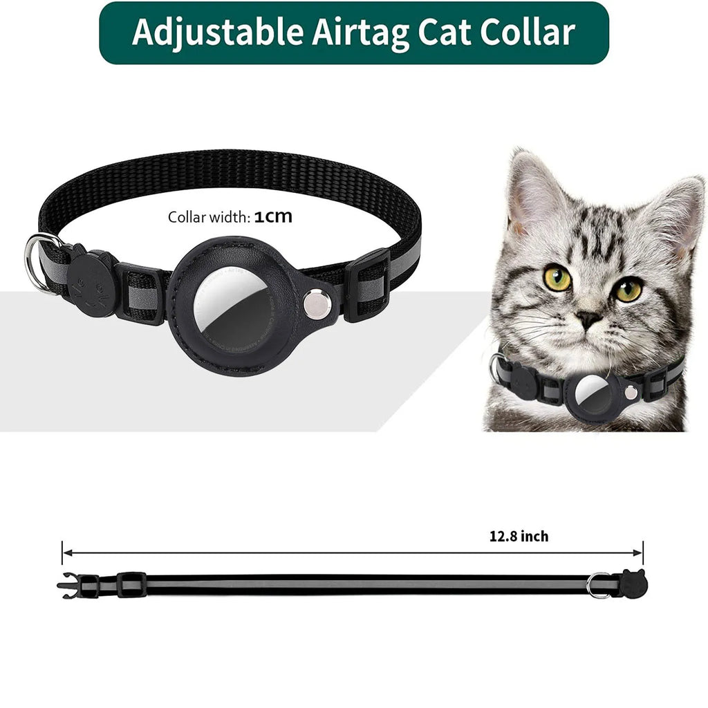 Katzenhalsband mit AirTag-Halter – Reflektierend, Sicherheitsverschluss, Glöckchen